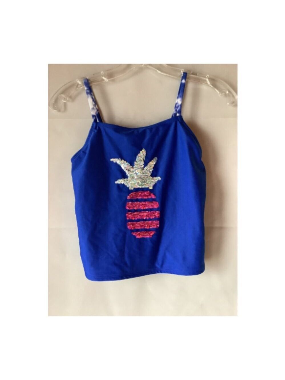 **Cat & Jack** Swim Top L(10/12) Pineapple Glitter NWT